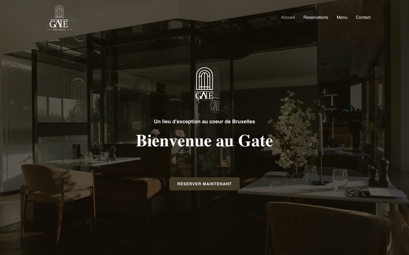 Page d'accueil du site Gate Restaurant