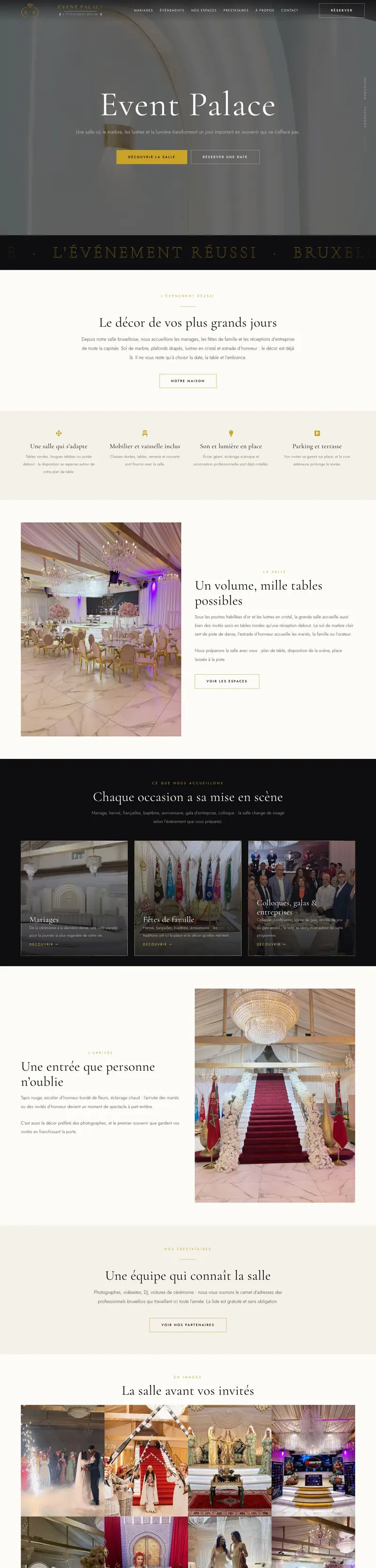 Page d'accueil de eventpalace.be