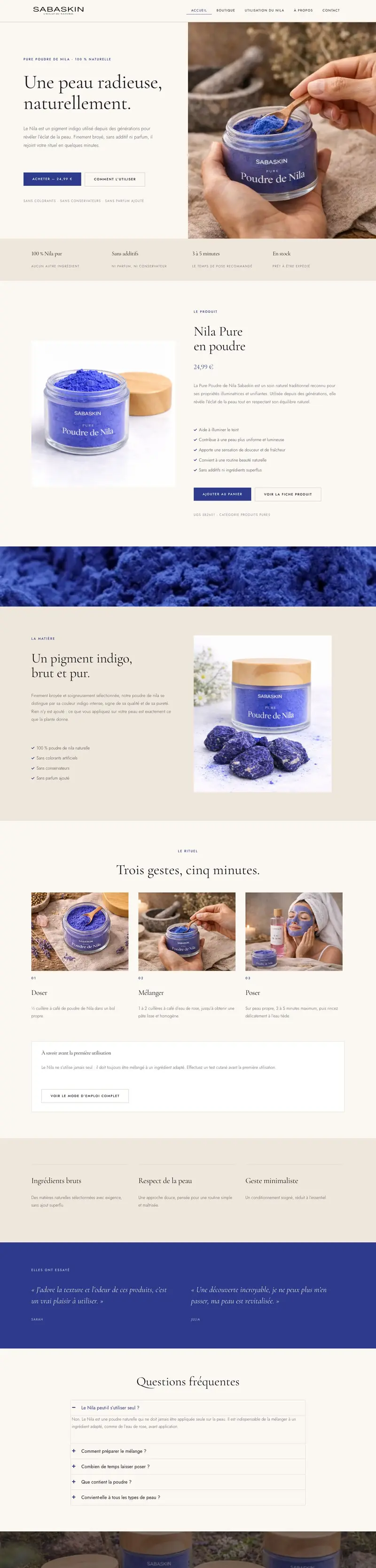 Page d'accueil de sabaskin.be
